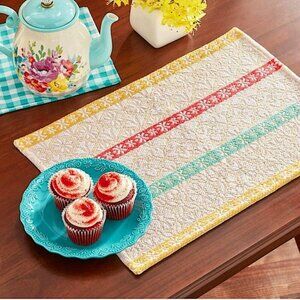 The Pioneer Woman Multi Stripe Fabric Placemats Farmhouse Rectangle 4 Piece Set